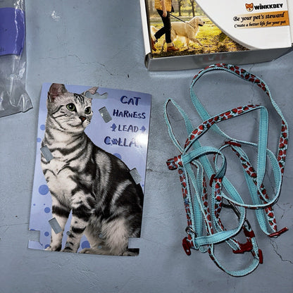 Cat Harness and Leash Escape Proof Adjustable Strap Vest Jacket for Kitten Pet