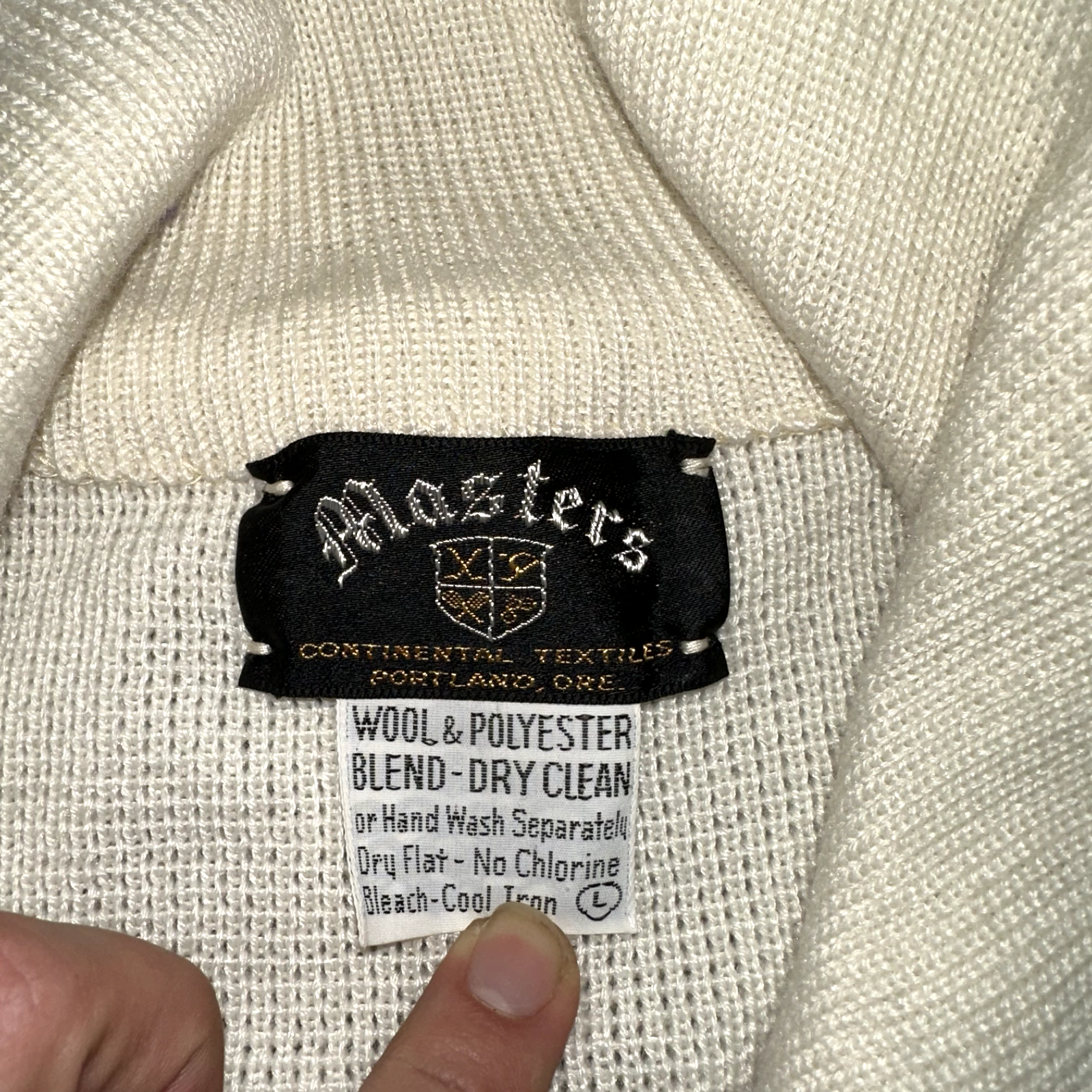 Portland Oregon Vintage Zip Up 1960s 1970s 60s Wool Poly Blend Talon Sweater