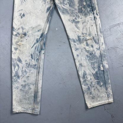 Levis 501 Vintage 80s USA XX Straight Leg Jeans 30x36 Bleach Light Wash Ac 26x31