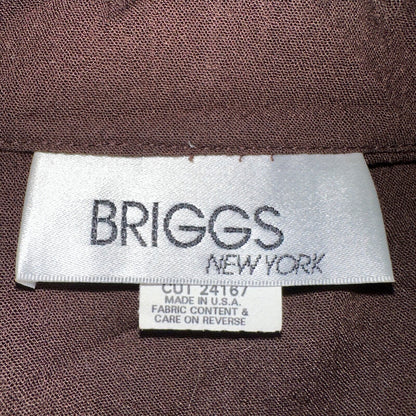 Briggs New York 2 Pc Womens 12 Brown Stretch Pants Blazer Vintage USA 80s
