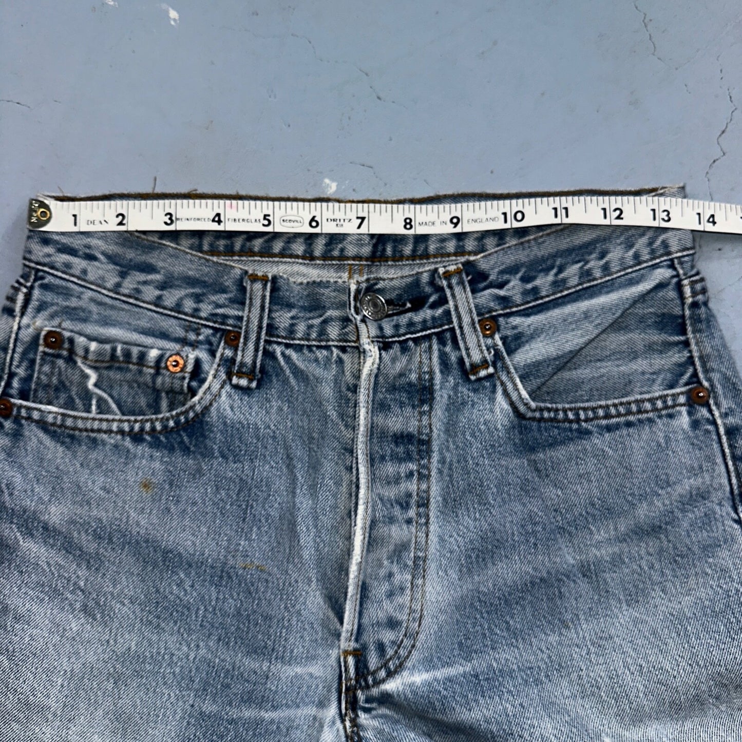 Levis 501 Vintage 80s Redline Selvedge USA XX Jeans Light Wash 66 Act 27x31