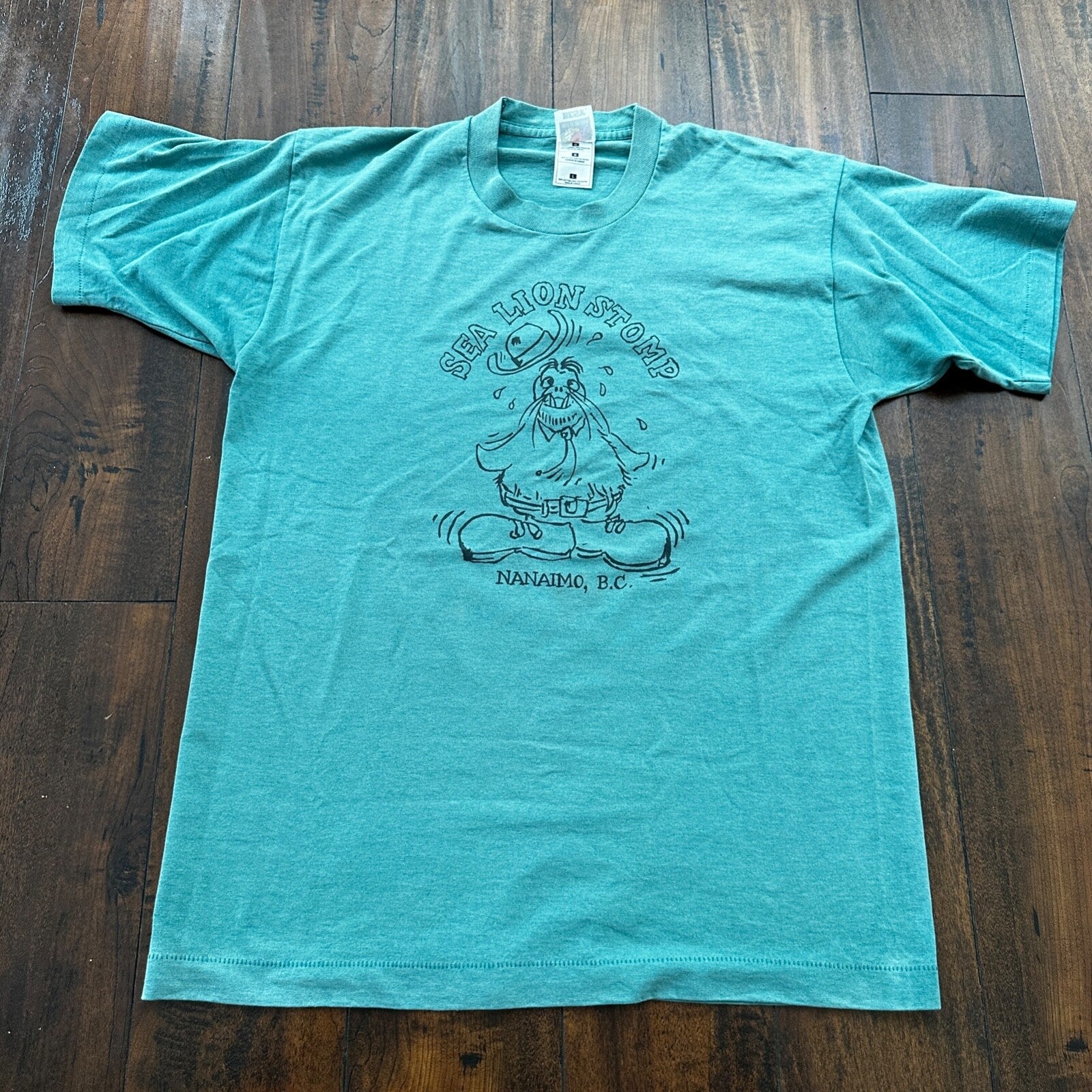 Sea Lion Stomp Funny Nanaimo BC Vintage T Shirt Canada Humor Single Animals Rap