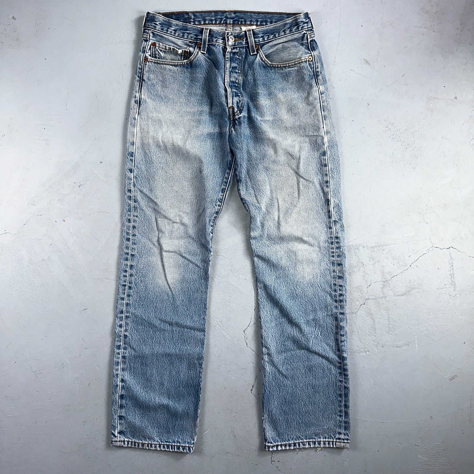 Levis 501 Vintage Y2K 90s XX Straight Leg Jeans Blue Light Wash 33x34 Act 30x31