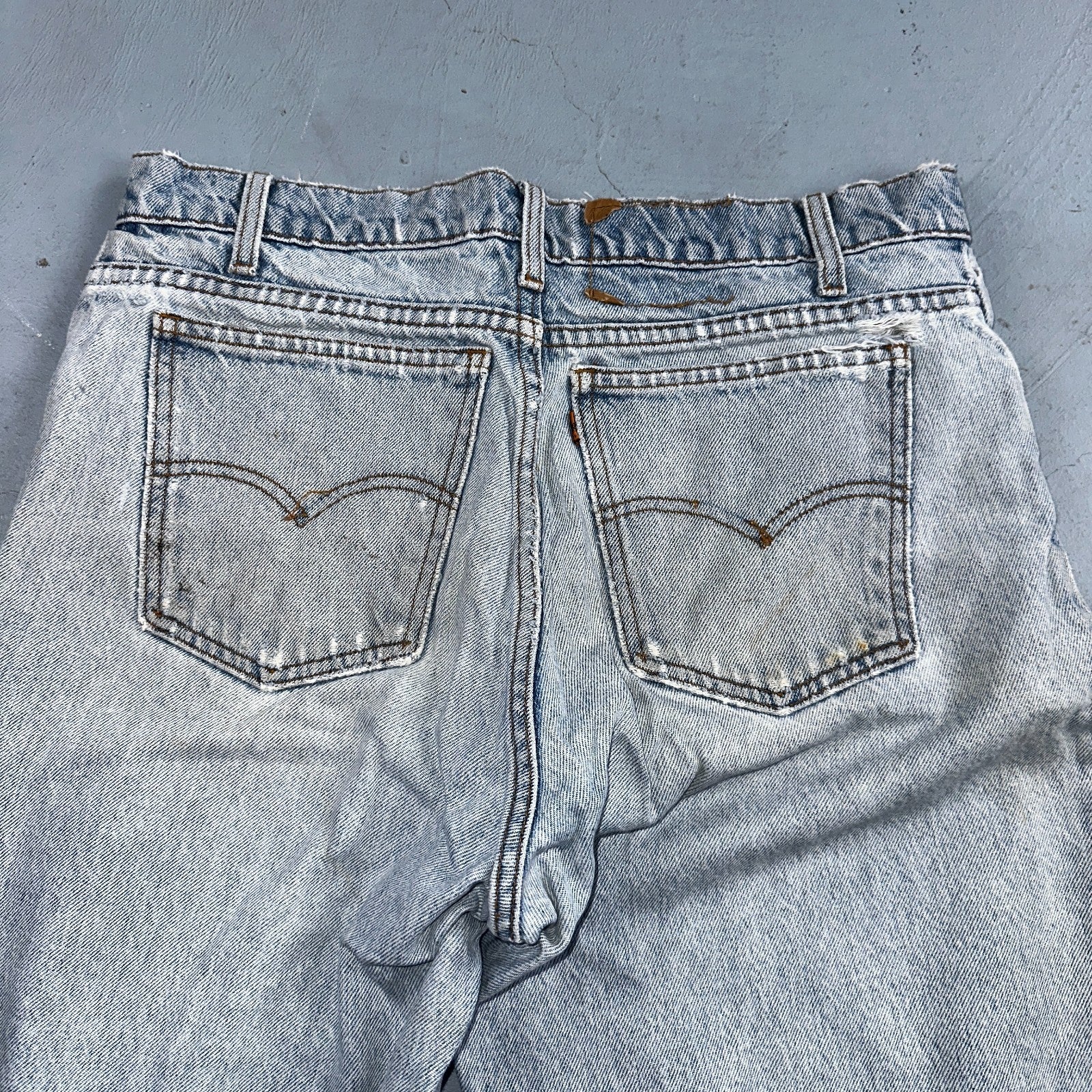 Levis 550 Vintage 90s USA Orange Tab Relaxed Blue Ligh Wash Jeans 36x32 Ac 33x30