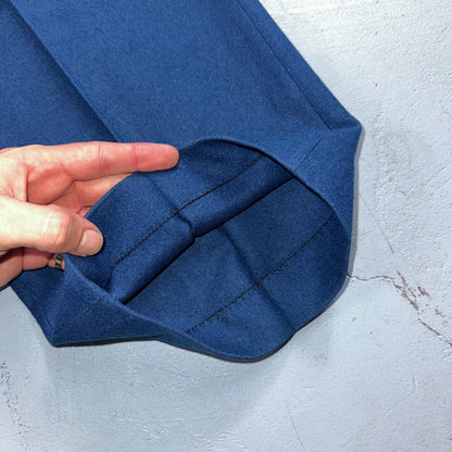 VTG Wool Trousers Pants Sz 31x31 1940s WWII Button Fly Wide Leg Dress Suit Blue