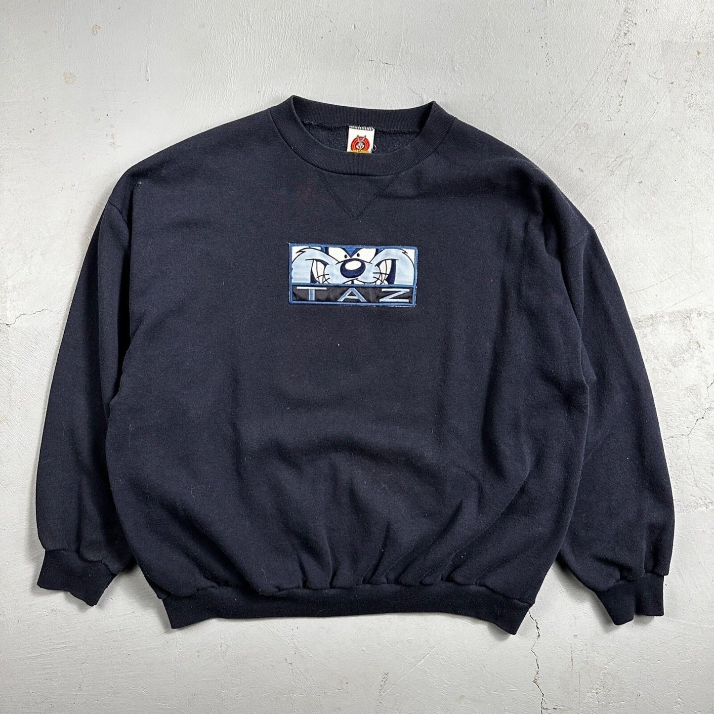 Looney Tunes TAZ 90s USA Sweatshirt VTG Crewneck XL Navy Cartoon Bugs Bunny