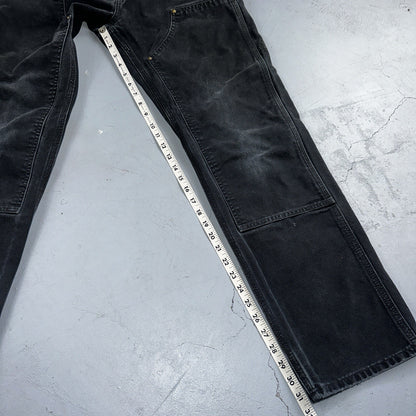 Carhartt VTG Double Knee Carpenter Pants Mexico B01 B136 BLK Black 30x34 A 27x31