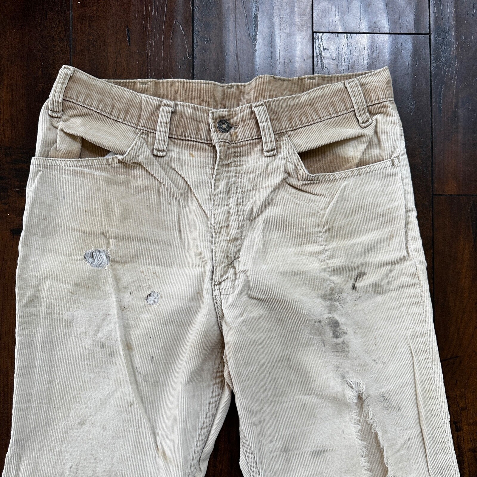 Levis 684 VTG Corduroy Pants Bell Bottom USA 30x27 Boot Cut 1970s 70s Beige