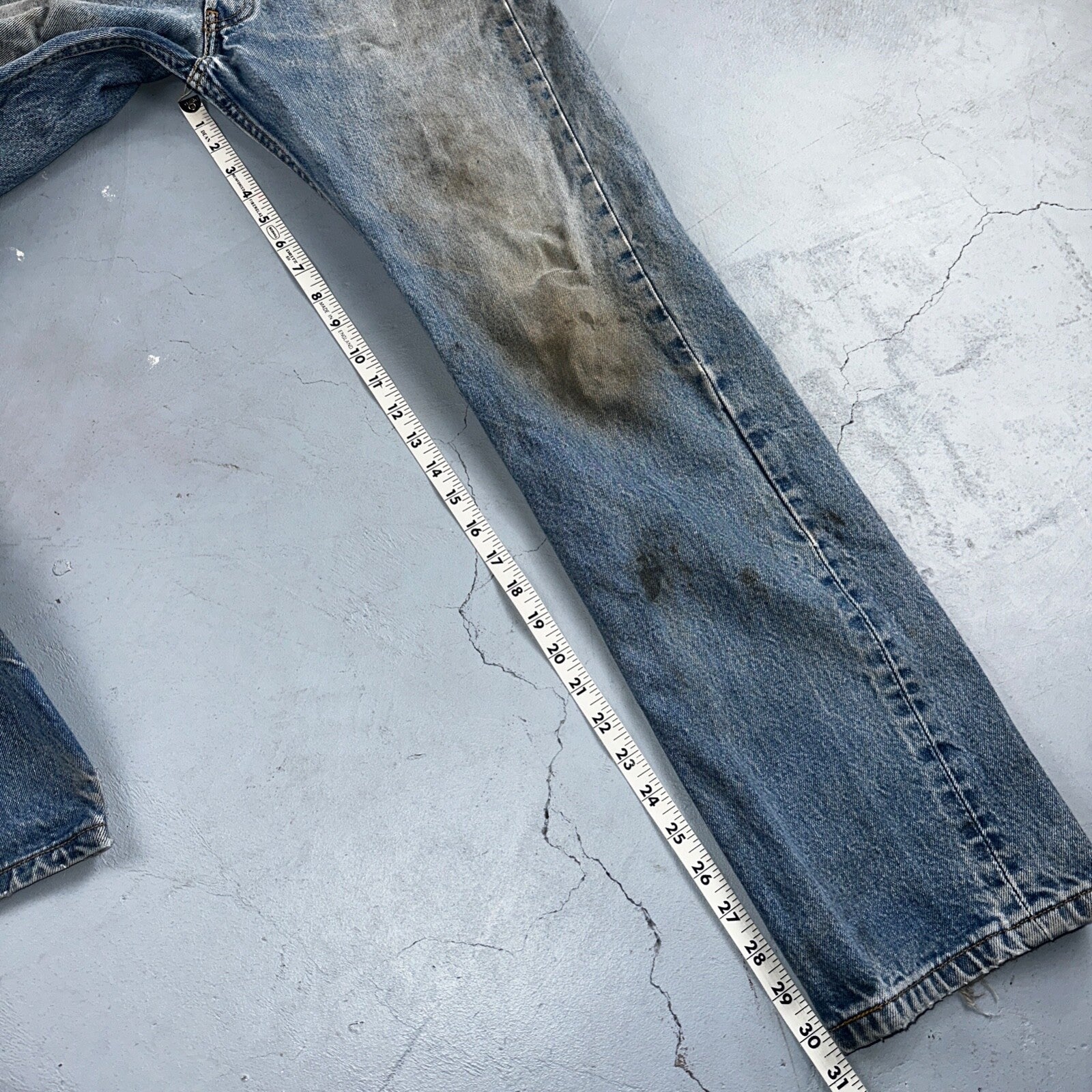 Levis 501 Vintage Y2K XX Straight Leg Jeans 90s Blue Med Wash 33x33 Act 30x30