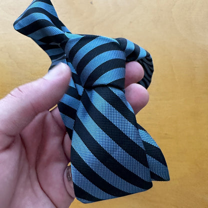 Vintage 1960s Tie Navy Light Blue Stripes 60s Rockabilly Wedding Casual