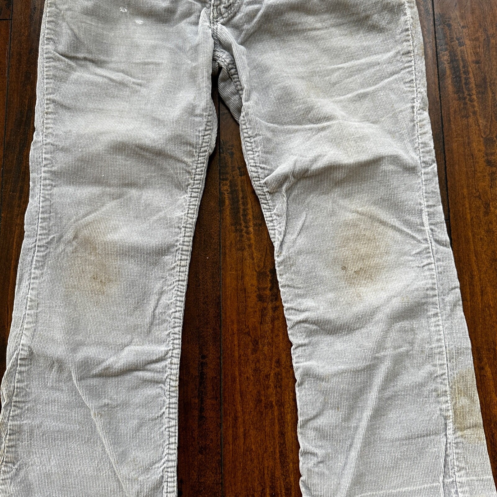 VTG 60s Wrangler USA Grey Corduroy Pants 34S 70s 33x23 Capri Cut Cowboy RARE