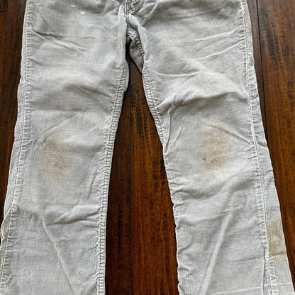 VTG 60s Wrangler USA Grey Corduroy Pants 34S 70s 33x23 Capri Cut Cowboy RARE