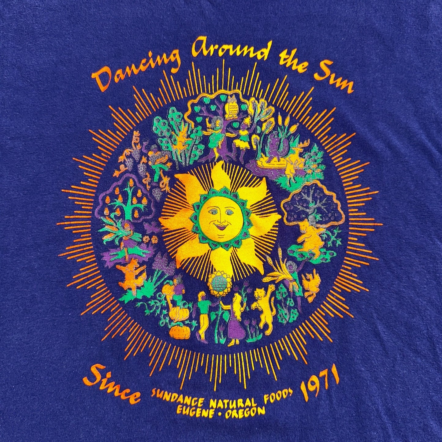 Grateful Dead Oregon Hanes VTG T Shirt Sun Trippy Dancing Around Sun Eugene USA