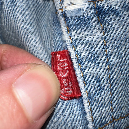 Levis 501 Vintage 80s Redline Selvedge USA XX Jeans Light Wash Thrashed Ac 28x26