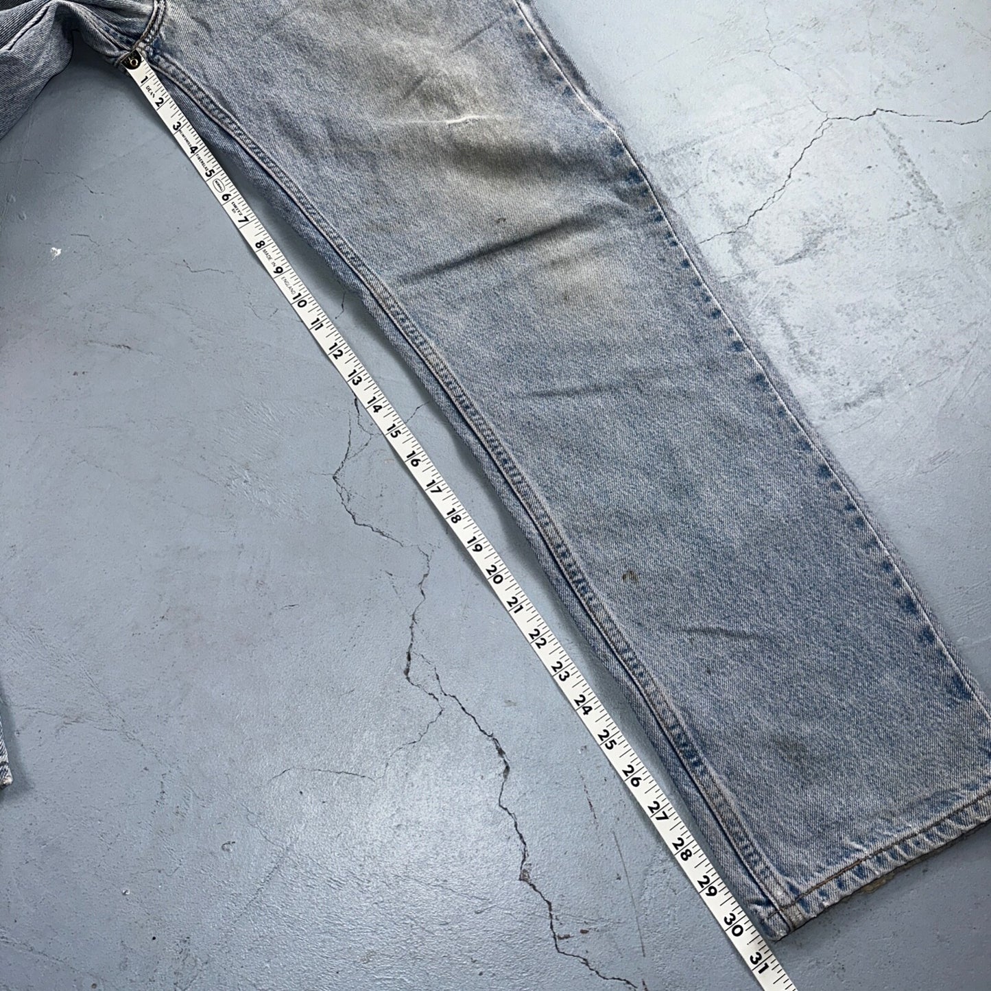 Levis 505 Vintage 90s Mexico Orange Tab Jeans 38x32 Blue Light Wash Act 36x30