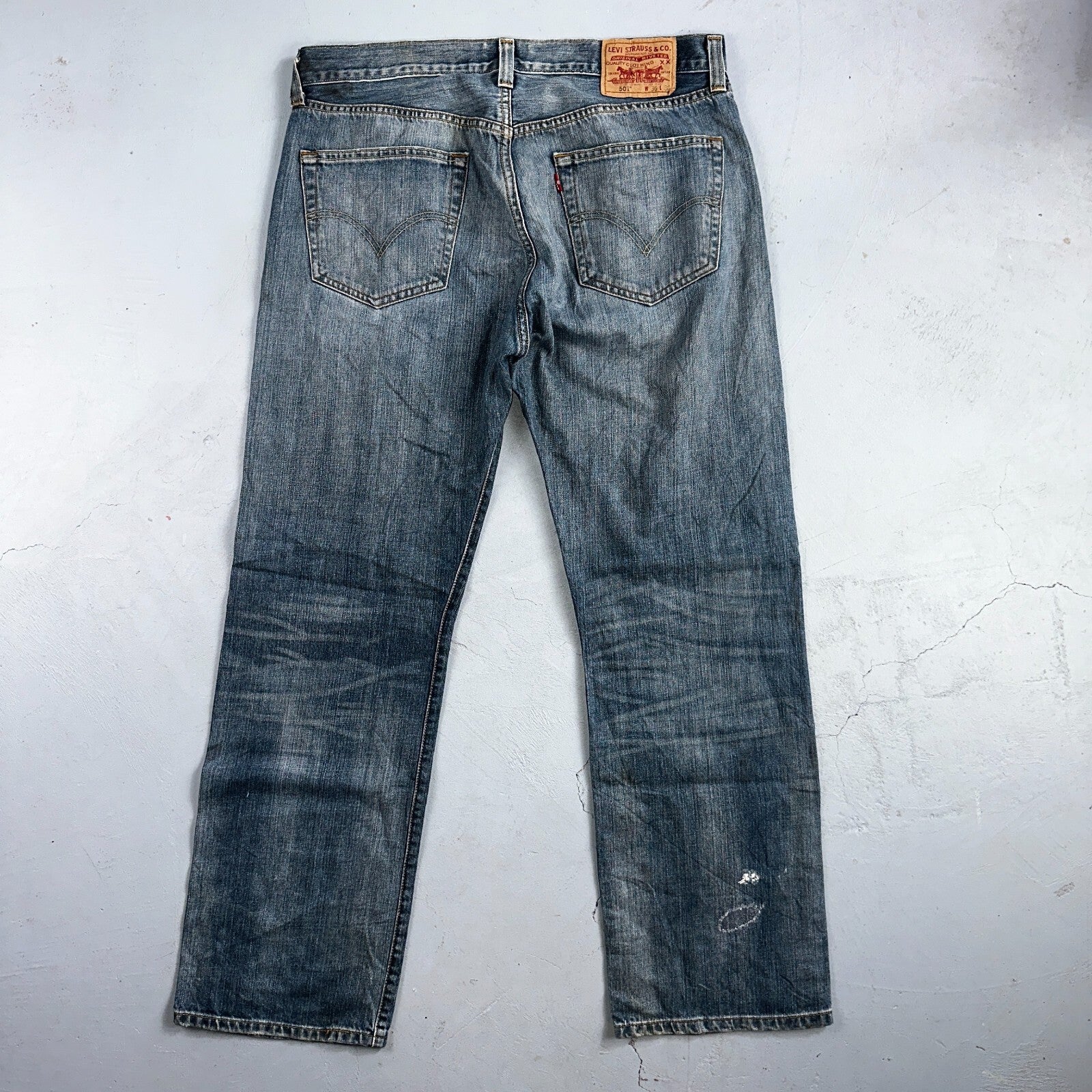 Levis 501 Vintage Y2K XX Straight Leg Jeans Blue Med Wash 36x30 Act 35x29