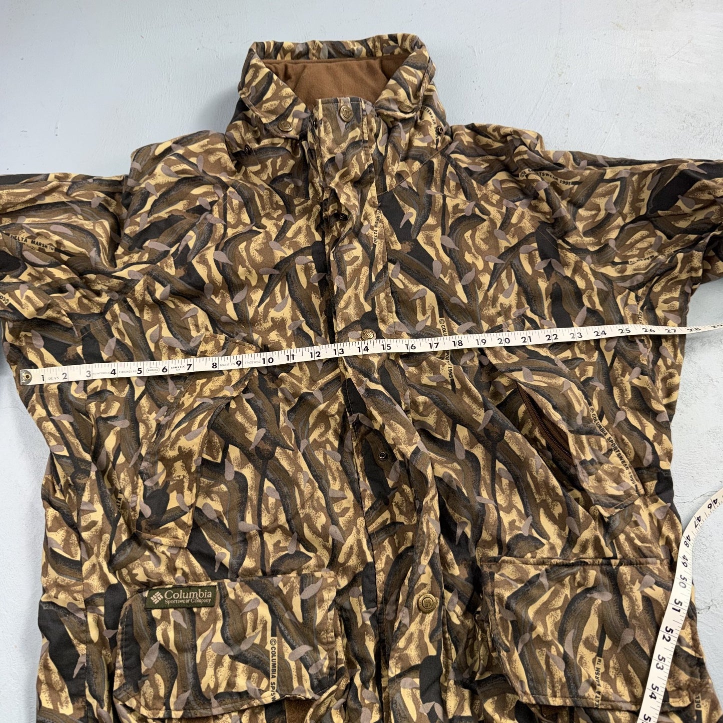 Vintage Columbia Delta Marsh Camo Jacket Men's Large Full Zip Hunting 1995