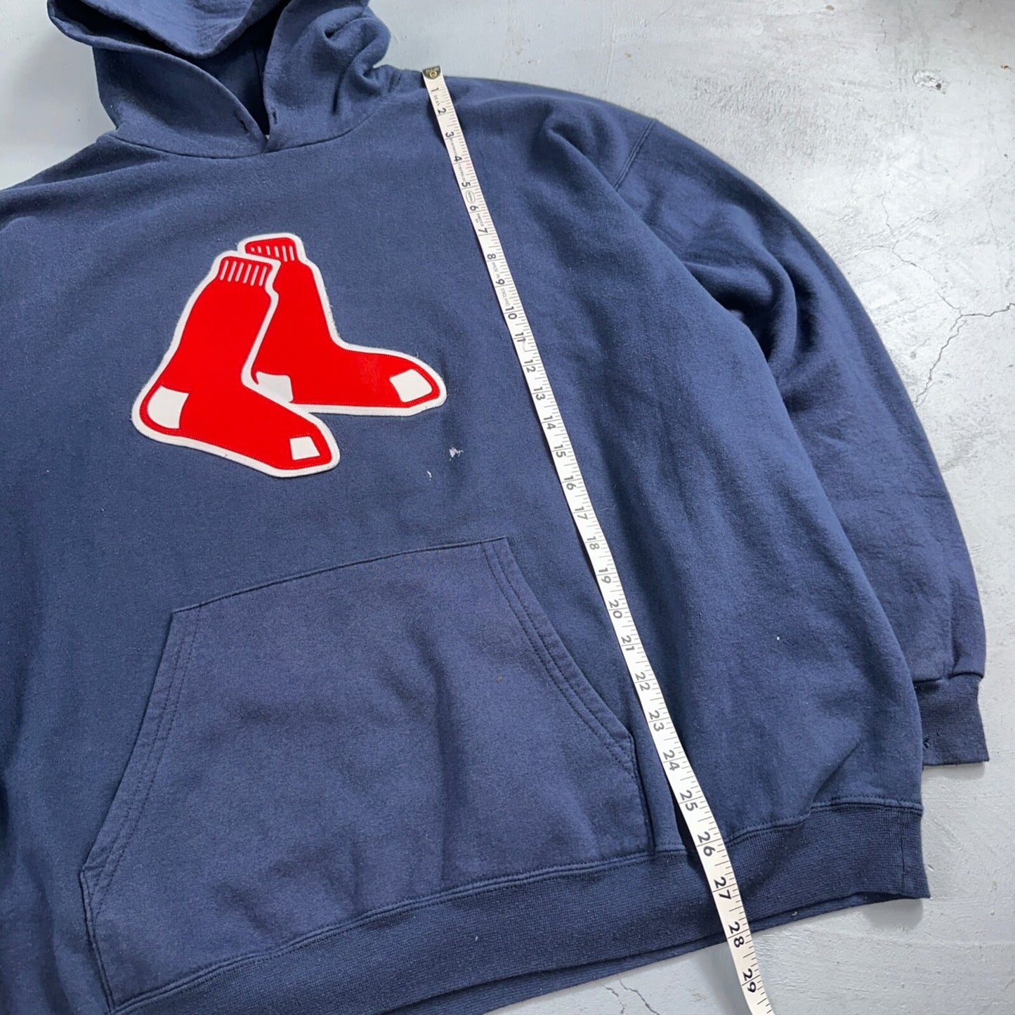 VTG Boston Red Sox Mens Hoodie Adult 2XL Socks Logo Embroidered Pullover 90s