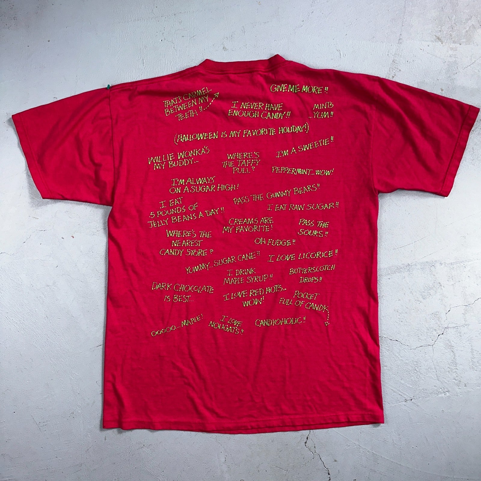 Halloween Pink Quote Funny VTG T Shirt Y2K Sweetie Candy Cute USA Scary Text