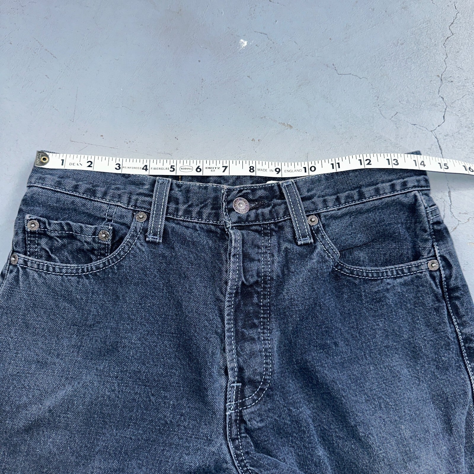 Levis 501 Vintage 90s Mexico Straight Leg Jeans 29x32 Y2K Dark Wash Act 28x31