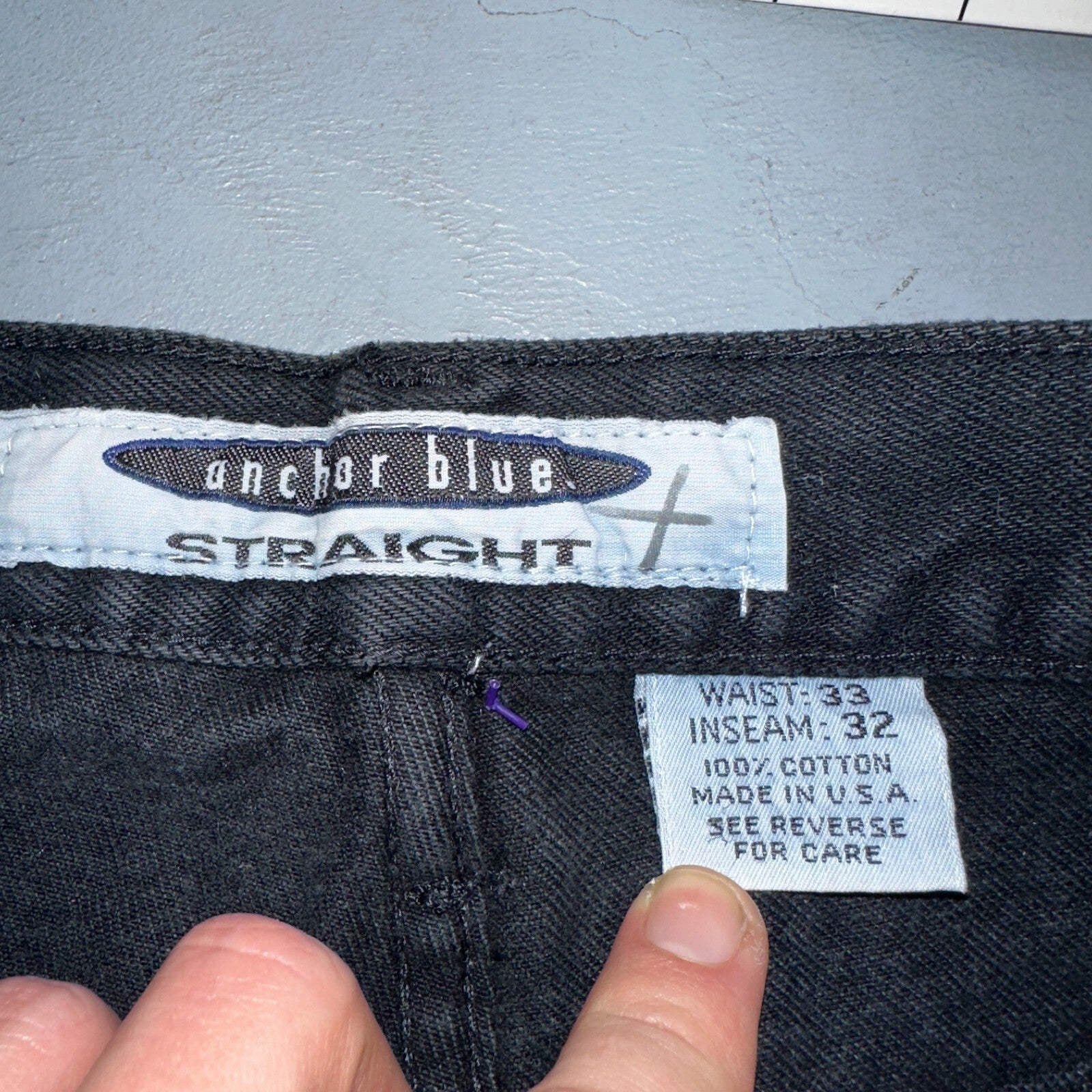 Anchor Blue Jeans Men’s 33x32 Black Original Relaxed Straight Leg Vintage Y2K