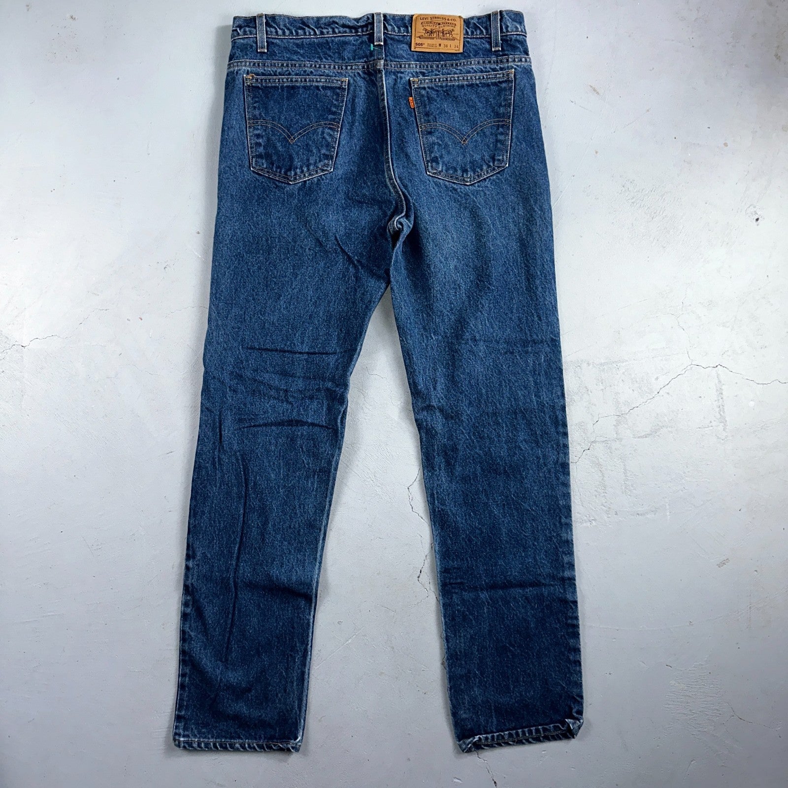 Levis 505 Vintage 90s USA Orange Tab Jeans 38x34 Blue Med Wash 501 Act 36x34