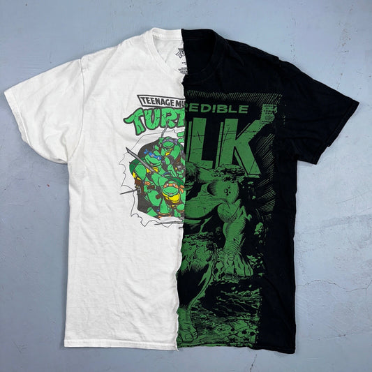 Ninja Turtle Hulk Super Hero Split Cut Sewn VTG Style T Shirt Y2K Custom Unique