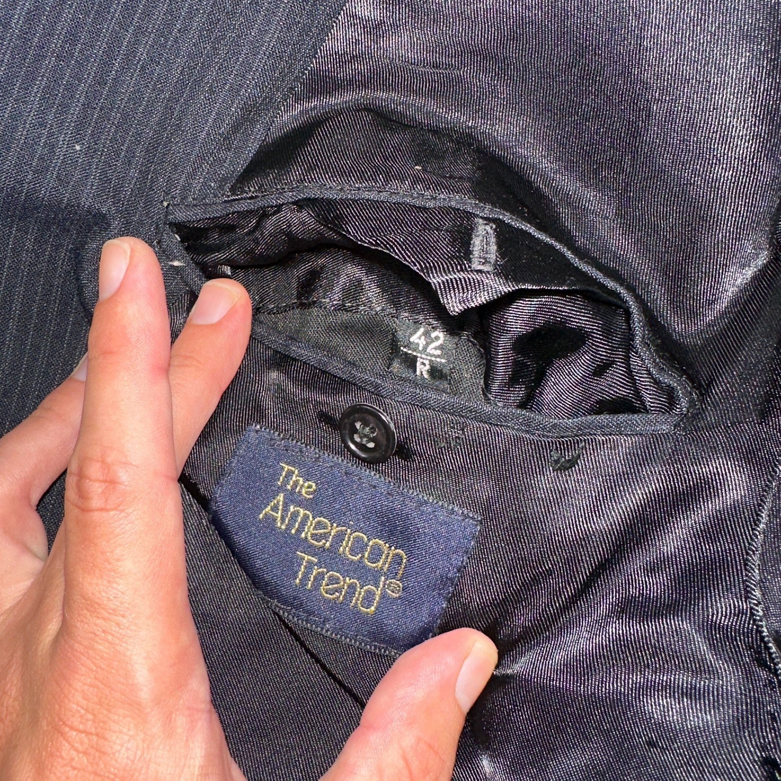 VTG Mens 3 PC Suit 42 Jacket Coat Pants Black Vest Rockabilly 70s American Trend