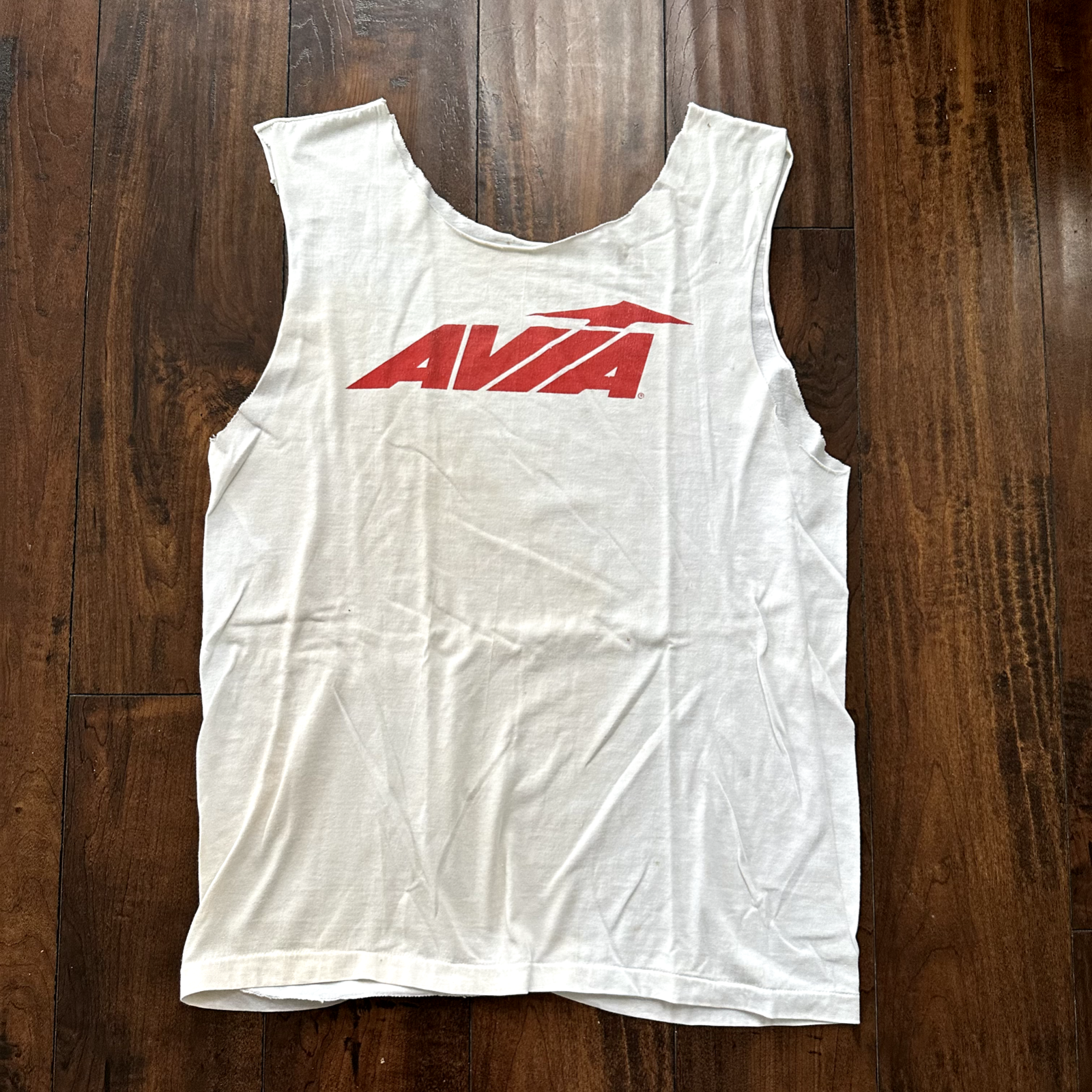 Avia Chop Shoes Vintage T Shirt Sports White Gym Cool Tank Top Basic 80s