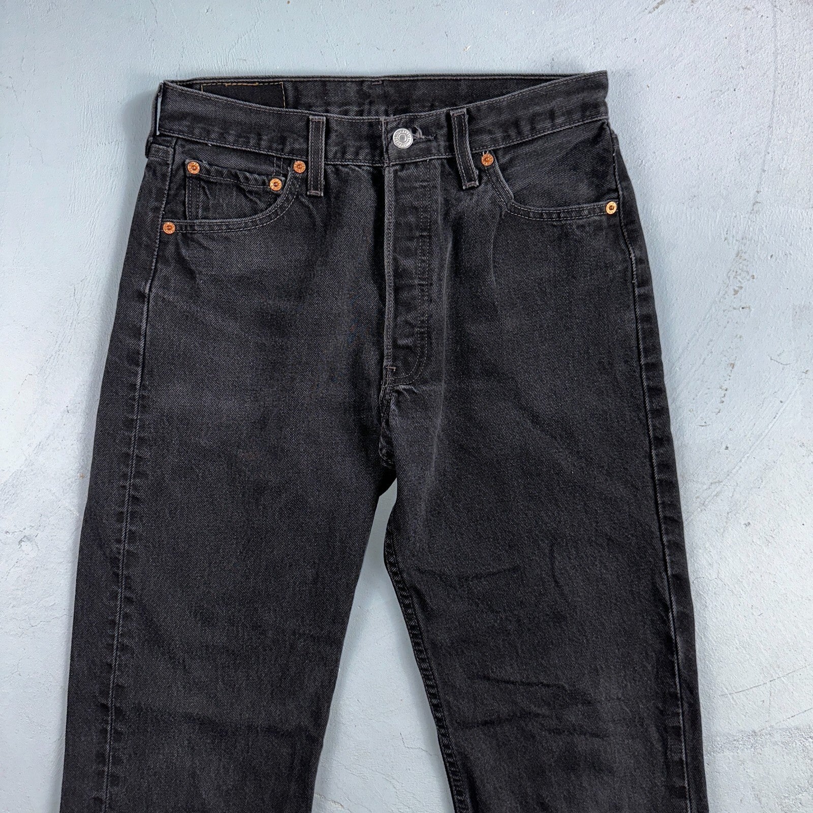 Levis 501 Vintage Y2K XX Straight Leg Jeans 90s Black Wash 30x32 Act 28x30