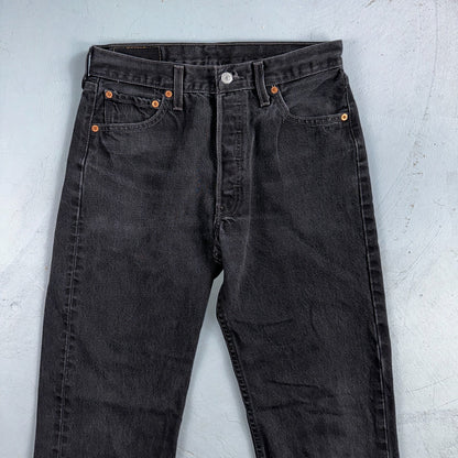 Levis 501 Vintage Y2K XX Straight Leg Jeans 90s Black Wash 30x32 Act 28x30