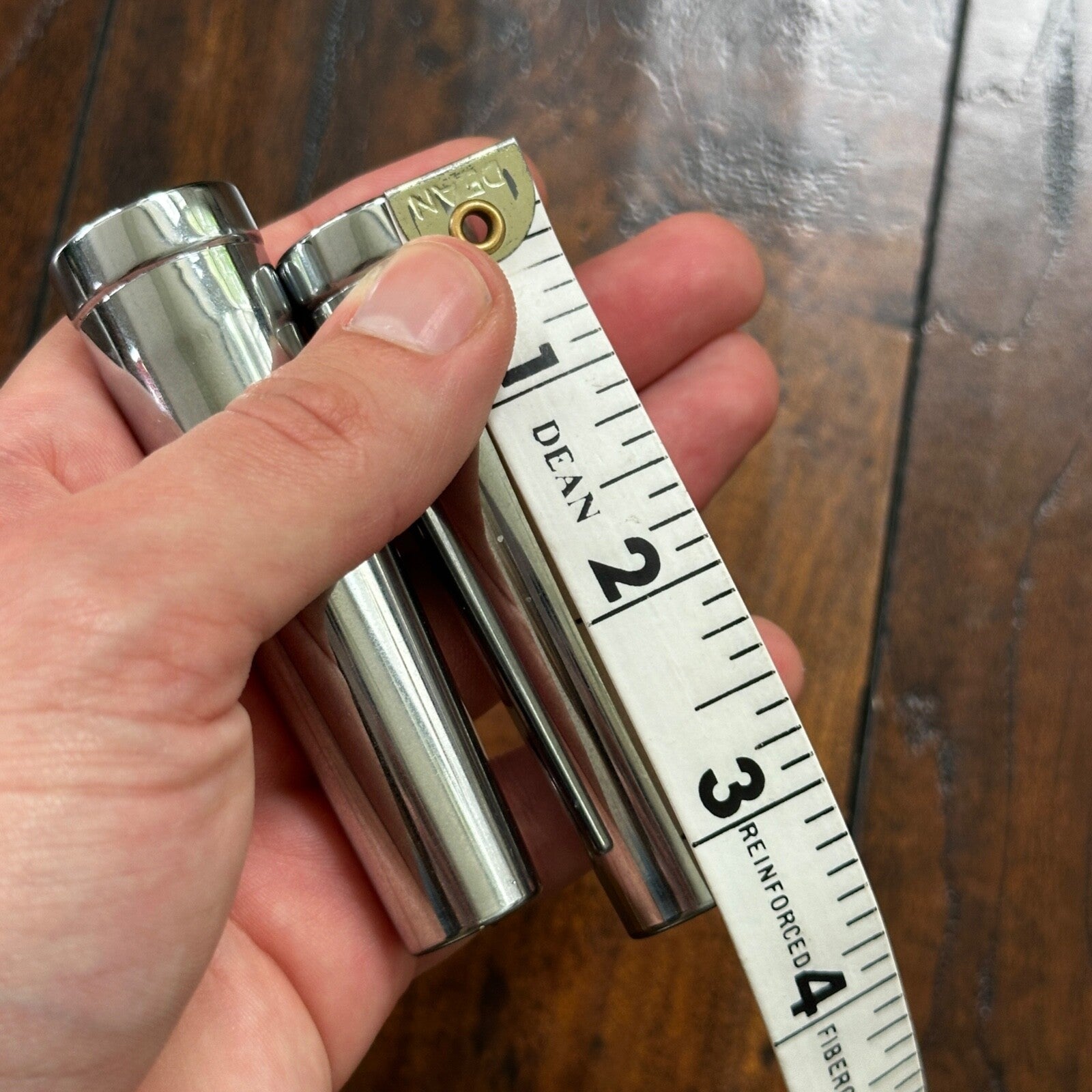 Vintage Modern MCM Silver Tone Chrome Bullet Shaped Salt & Pepper Shakers Eames