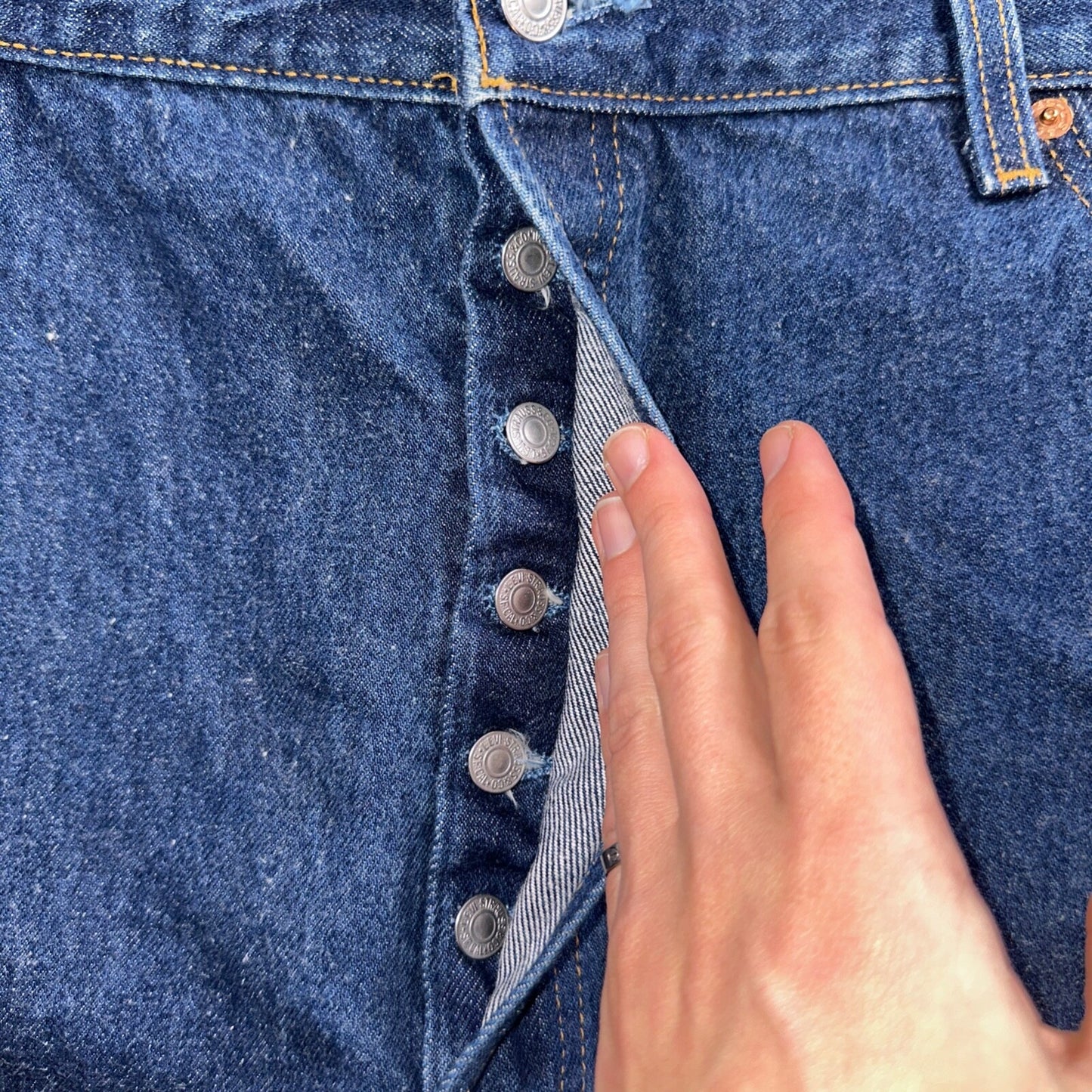 Levis 501 Vintage 90s USA XX Straight Leg Jeans Blue Dark Wash 44x34 Act 41x31