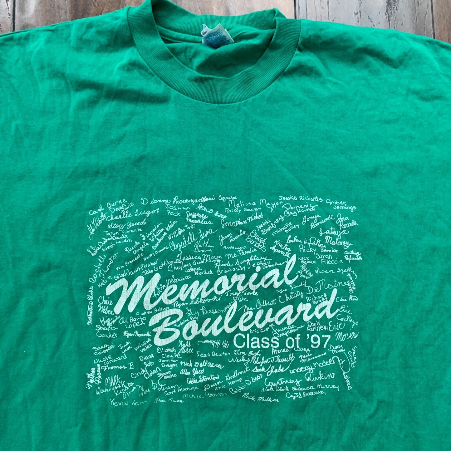 Music Green Cool Memorial Boulevard 1997 Vintage T Shirt 90s Autograph Rare