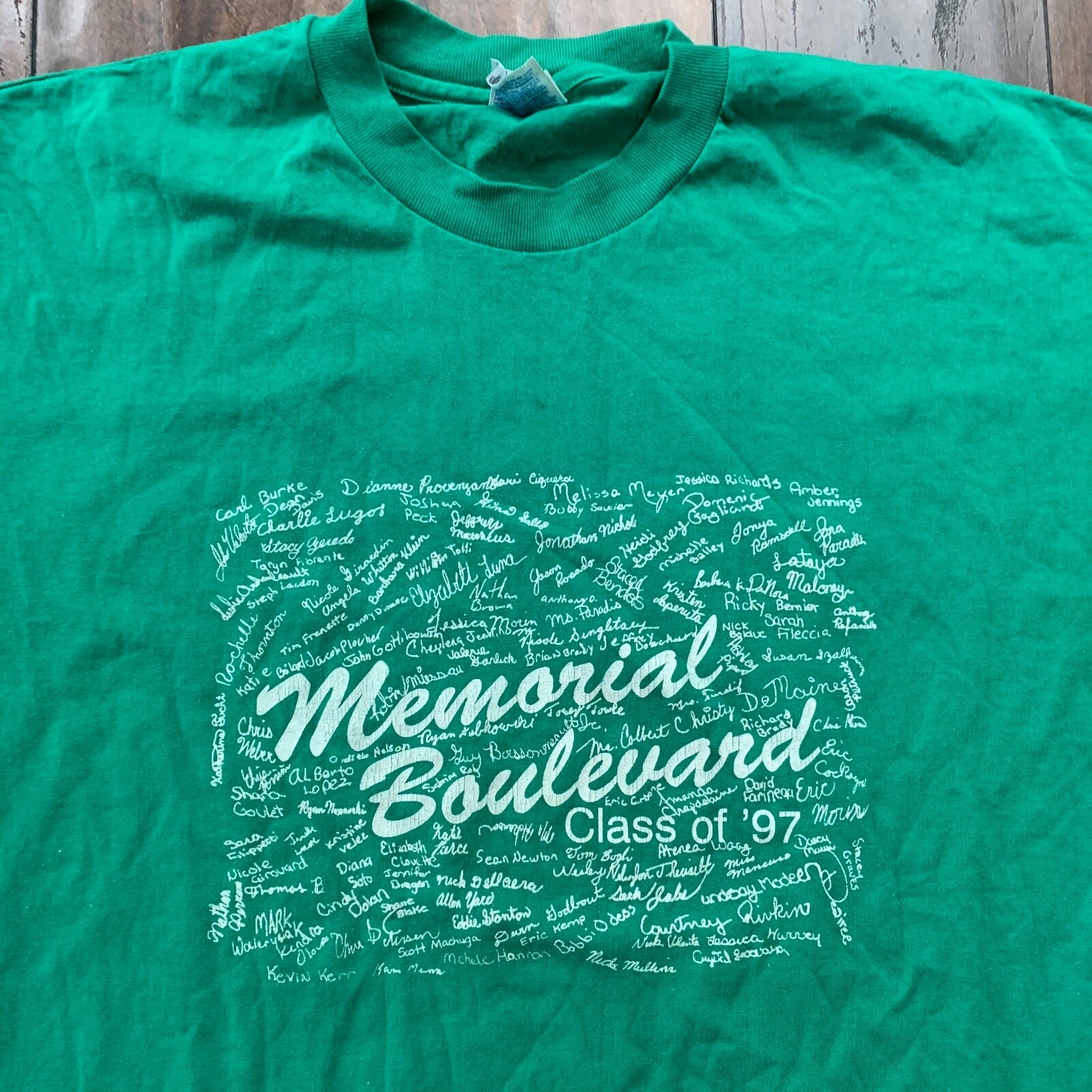 Music Green Cool Memorial Boulevard 1997 Vintage T Shirt 90s Autograph Rare