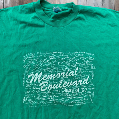 Music Green Cool Memorial Boulevard 1997 Vintage T Shirt 90s Autograph Rare