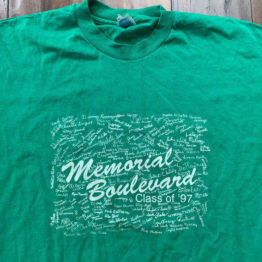 Music Green Cool Memorial Boulevard 1997 Vintage T Shirt 90s Autograph Rare