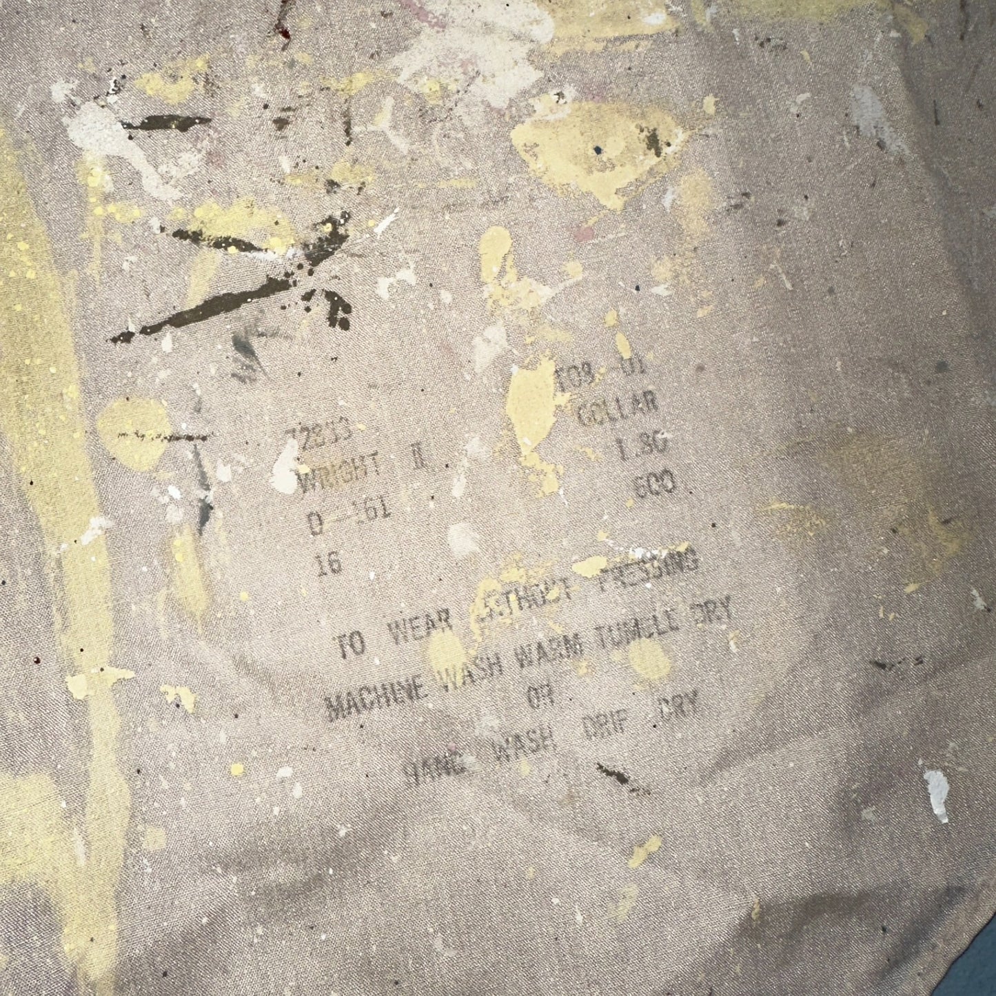 VTG 60s 70s Paint Stained Sears Perma Prest Short Sleeve Camp Shirt 16 Thrashed