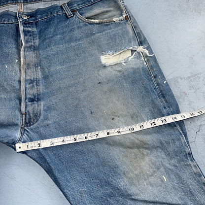 Levis 501 Vintage 80s Redline Selvedge USA XX Jeans Light Wash 48x30 Act 44x26