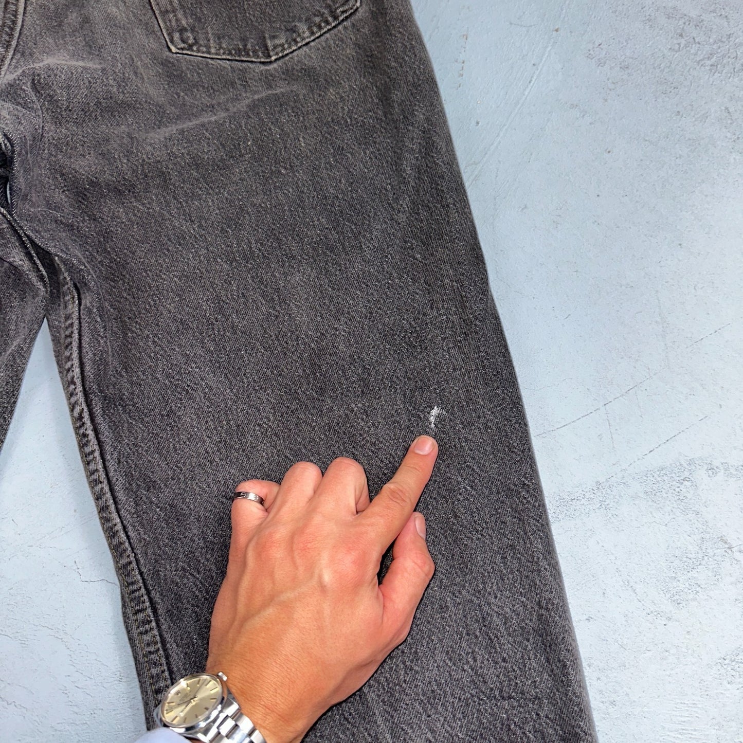 Levis 501 Vintage 80s USA XX Straight Leg Jeans Gray Light Wash 36x32 Act 34x30