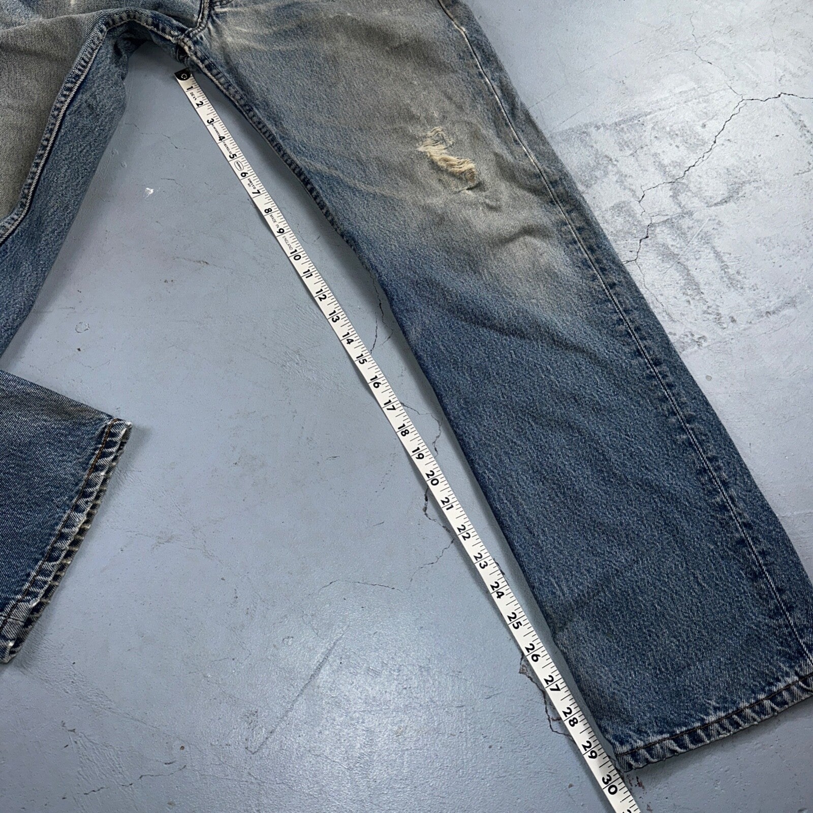 Levis 501 Vintage 90s USA XX Straight Leg Jeans Blue Med Wash 33x32 Act 32x30