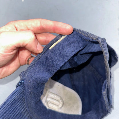 British Steel Alloys VTG Hat Cap Snapback Corduroy Blue 80s Rare Used