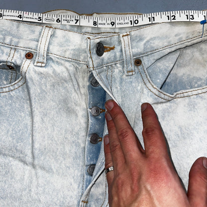 Levis 501 Vintage 90s USA XX Straight Leg Jeans 32x34 Blue Light Wash Act 29x32