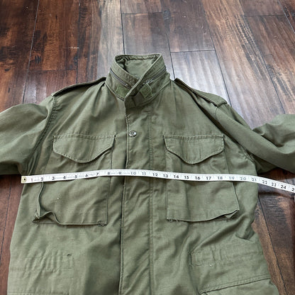 Vintage US Army 1980s Cold Weather Field Coat Jacket M-65 OG 107 Small 80s wwii