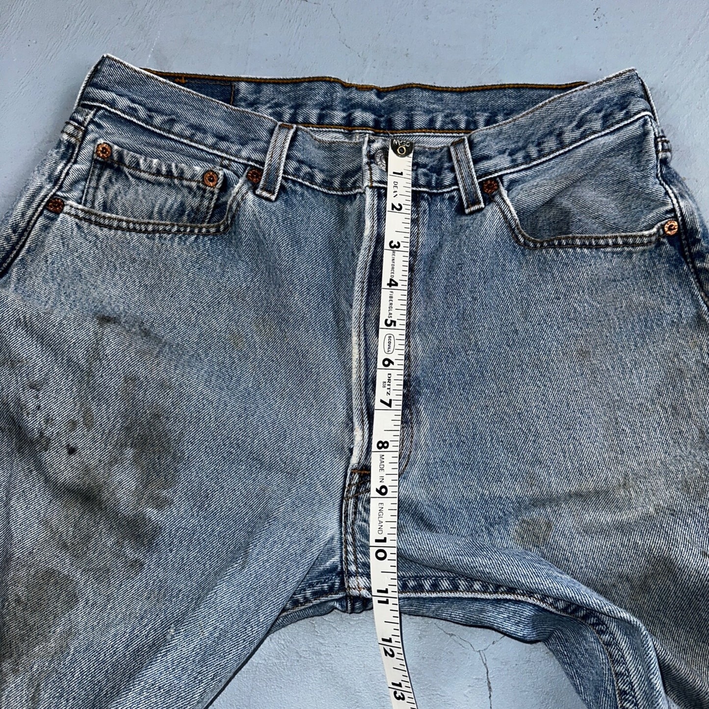 Levis 501 Vintage Y2K XX Straight Leg Jeans 90s Blue Light Wash 33x30 Act 32x28