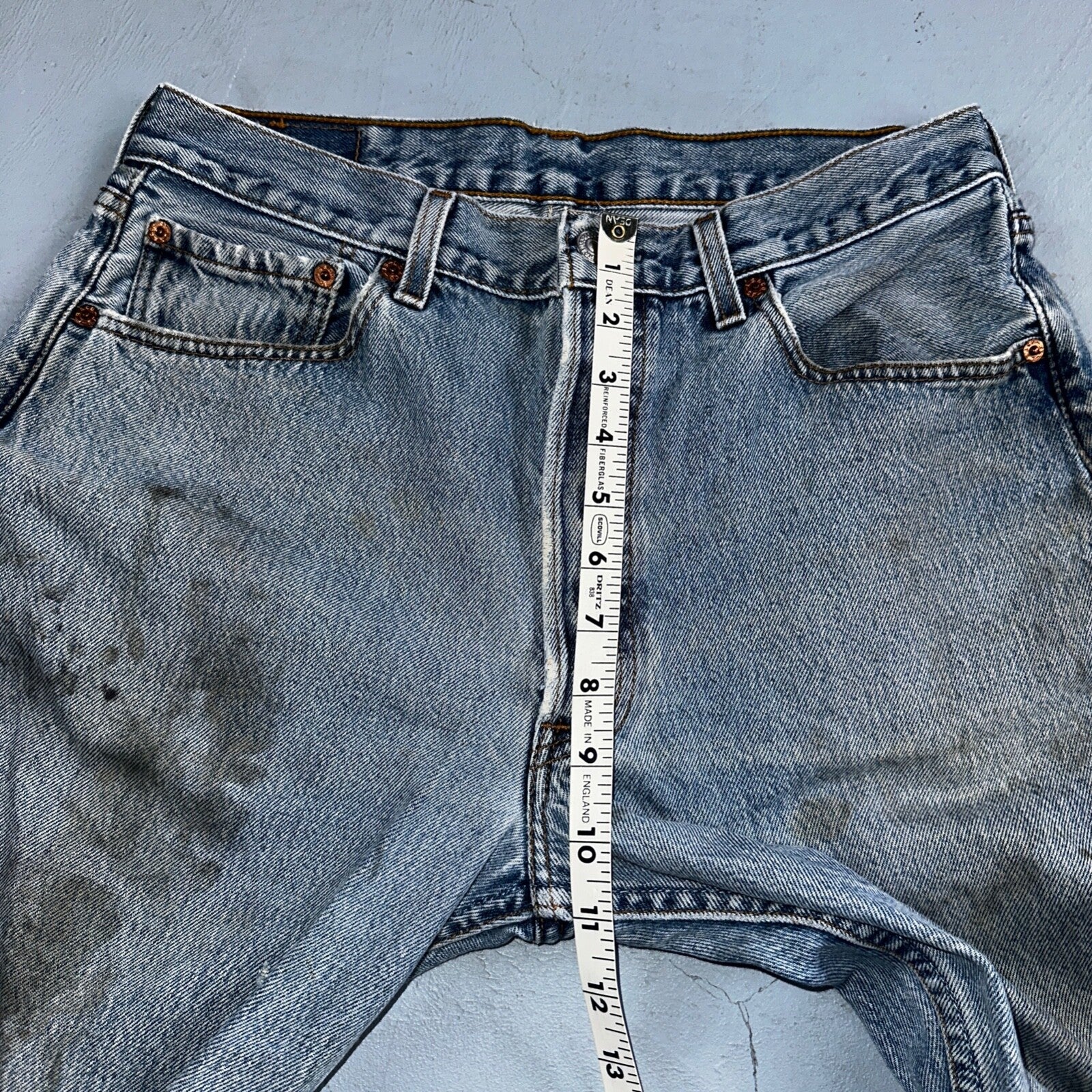 Levis 501 Vintage Y2K XX Straight Leg Jeans 90s Blue Light Wash 33x30 Act 32x28