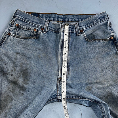 Levis 501 Vintage Y2K XX Straight Leg Jeans 90s Blue Light Wash 33x30 Act 32x28