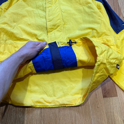 VTG 90s Tommy Hilfiger Yellow Lightweight Full Zip Rain Wind Jacket Sailing Boat