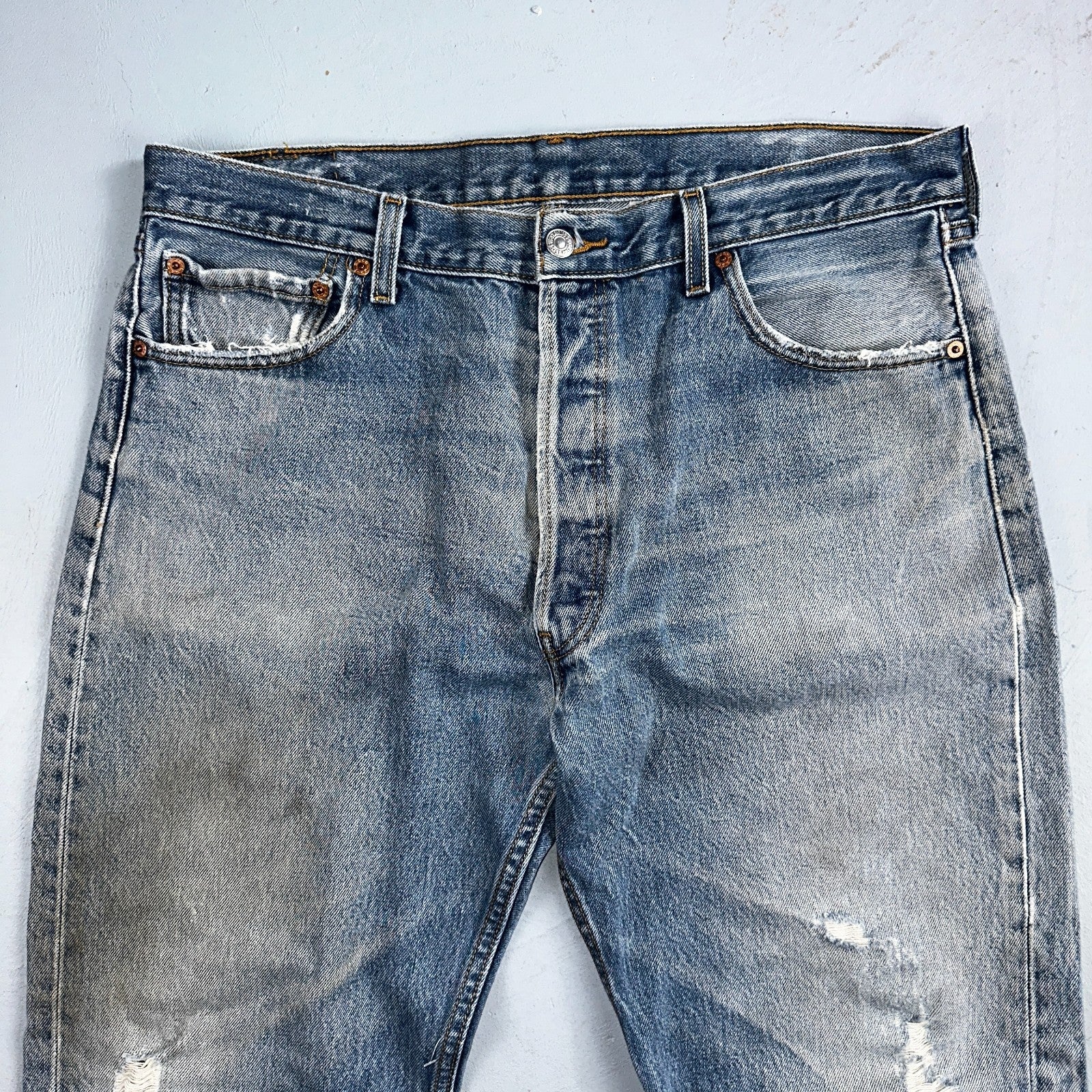 Levis 501 Vintage Y2K 90s XX Straight Leg Jeans Blue Med Wash 38x36 Act 35x31