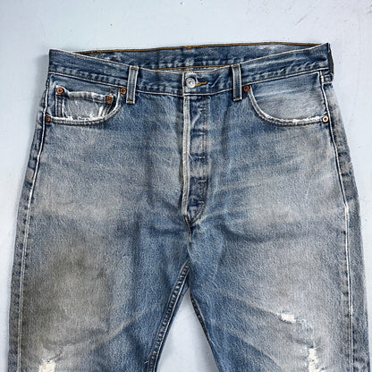 Levis 501 Vintage Y2K 90s XX Straight Leg Jeans Blue Med Wash 38x36 Act 35x31